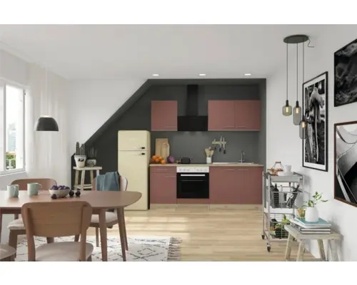 Optifit Küchenzeile Bari407 210 cm Rostrot von Optifit